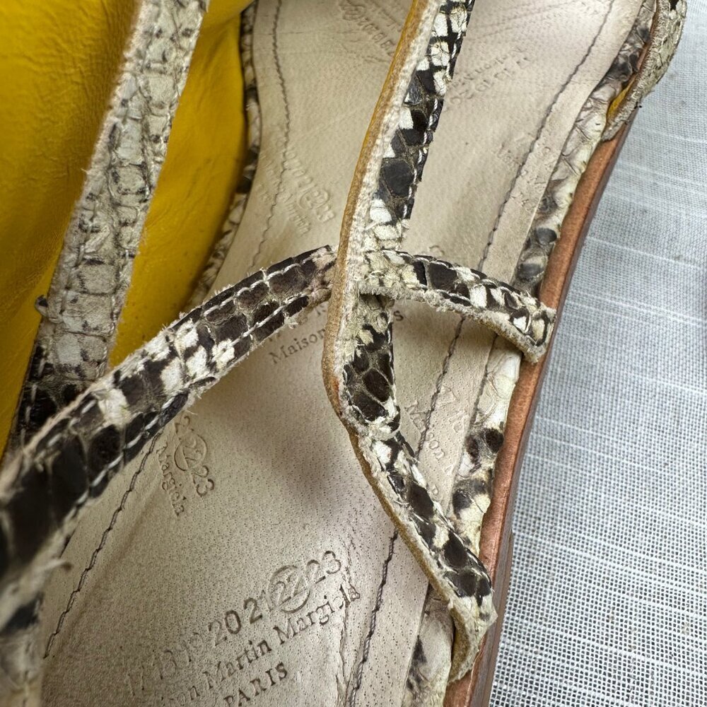 Maison Martin Margiela Python Snake Flat Ankle St… - image 5